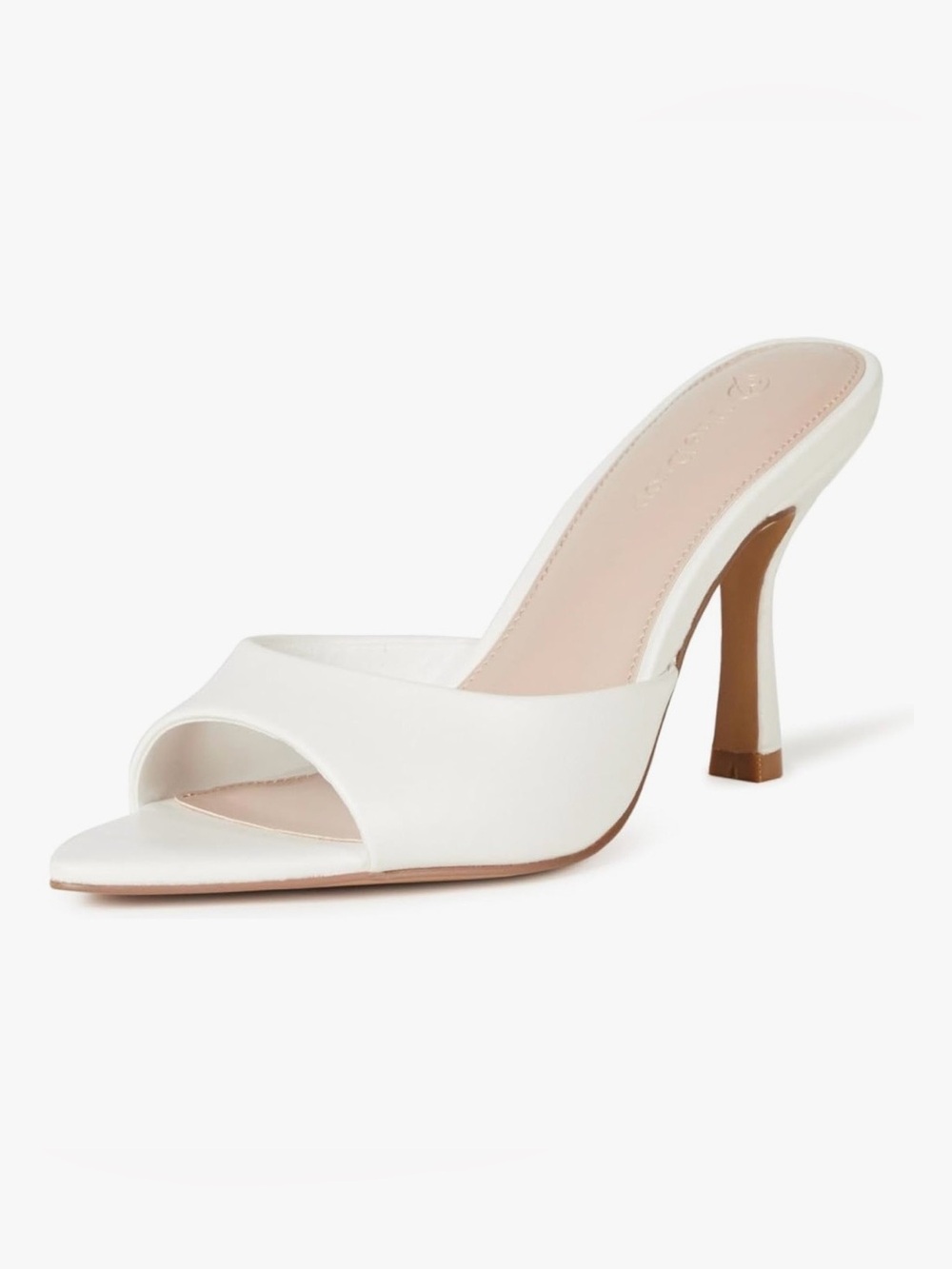 The Drop White Open-Toe Heeled Mules – Size 9 🤍